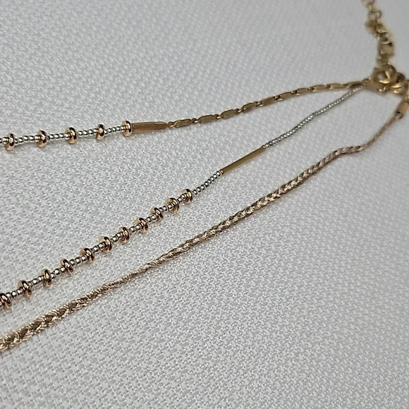 NIB - Retired Stella & Dot Riad Statement Necklace Versatile Gold Silver Rose - Picture 7 of 16